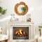 Costway Irregular Wall Mirror 29 Inch Rustic Hanging Vanity Mirror with Teak Wood Frame